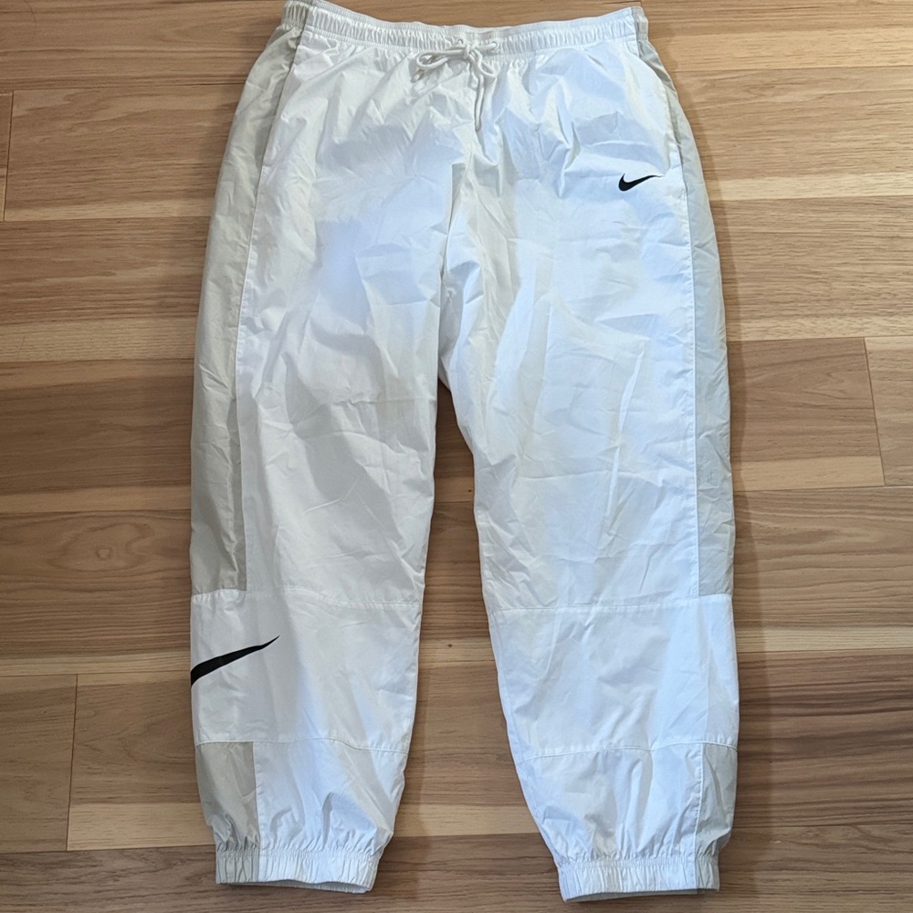 Nike White Sweatpants with Black Logo